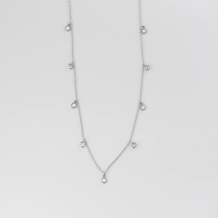 Gemstone & CZ Charm Necklace