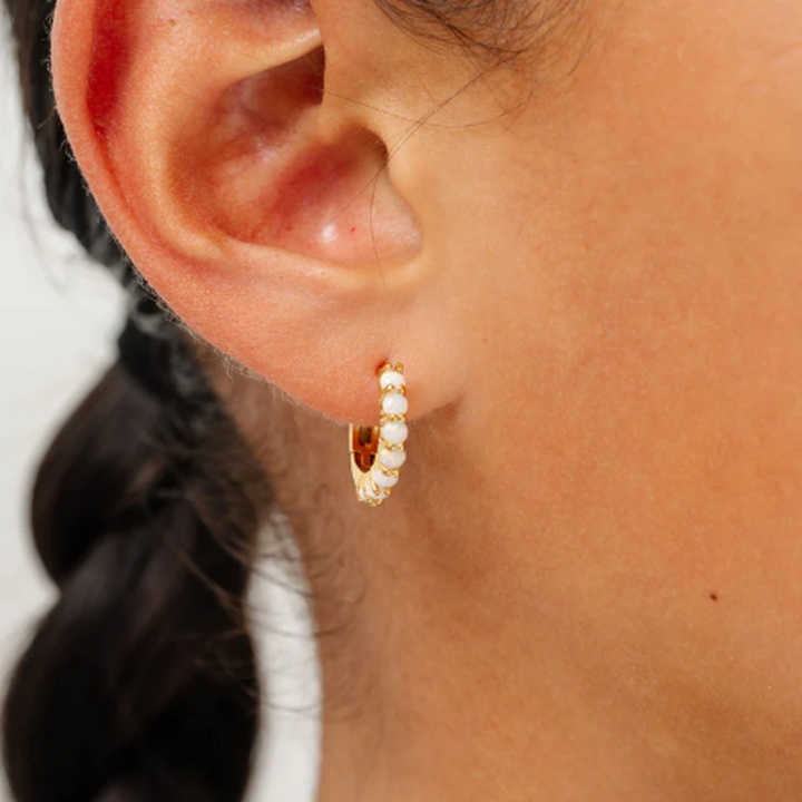 Opal Studded Hoops