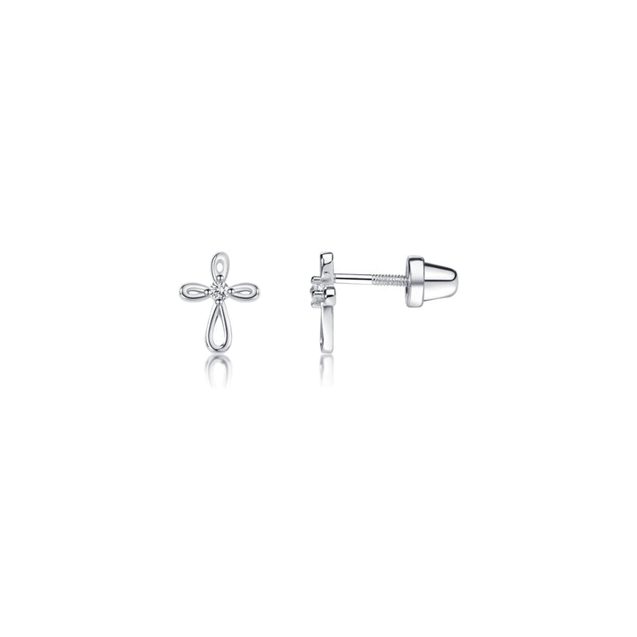 Open Infinity Cross Studs Silver-Embark Fine Jewelry