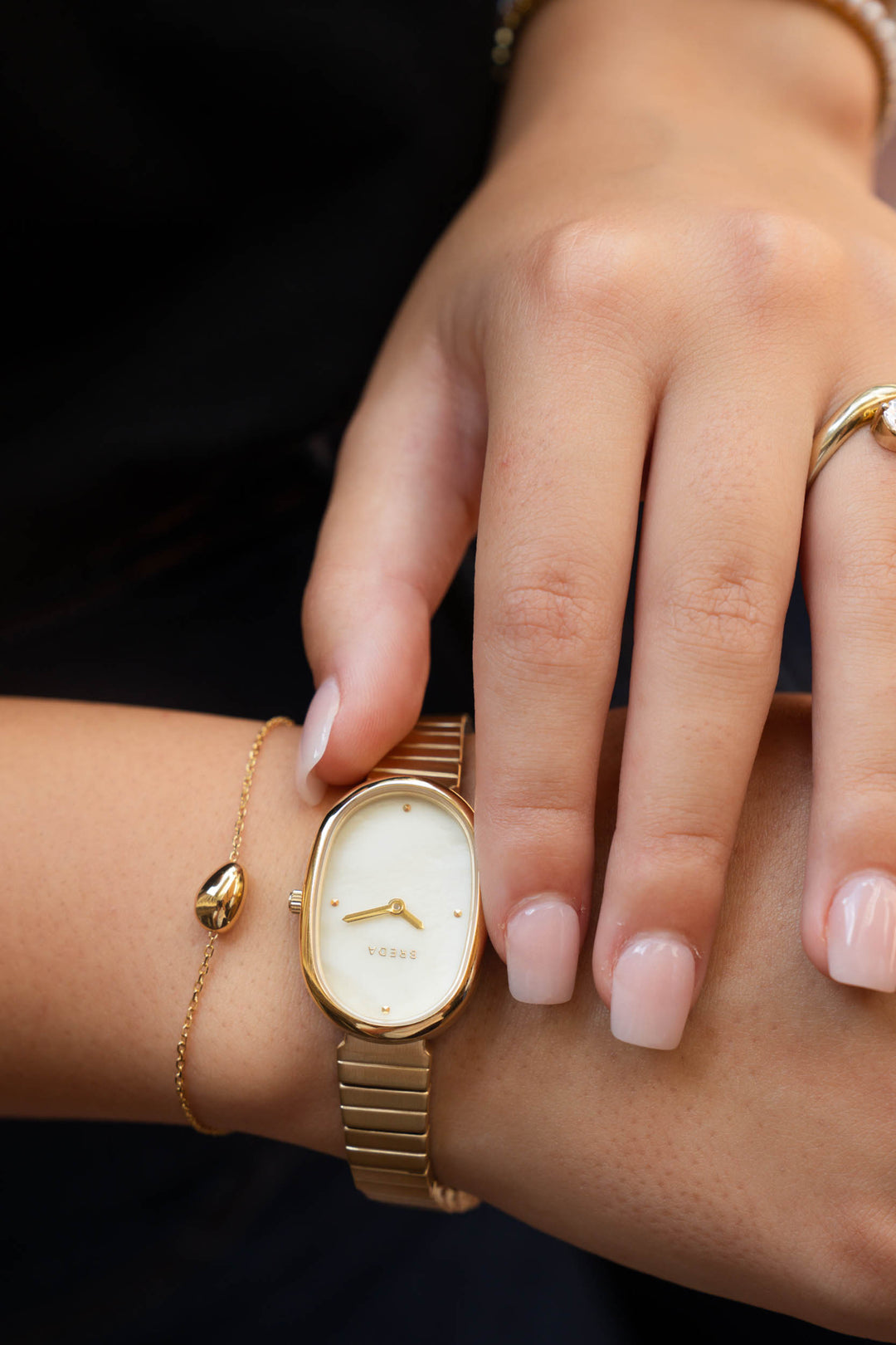 Gold Dome Organic Pebble Bracelet