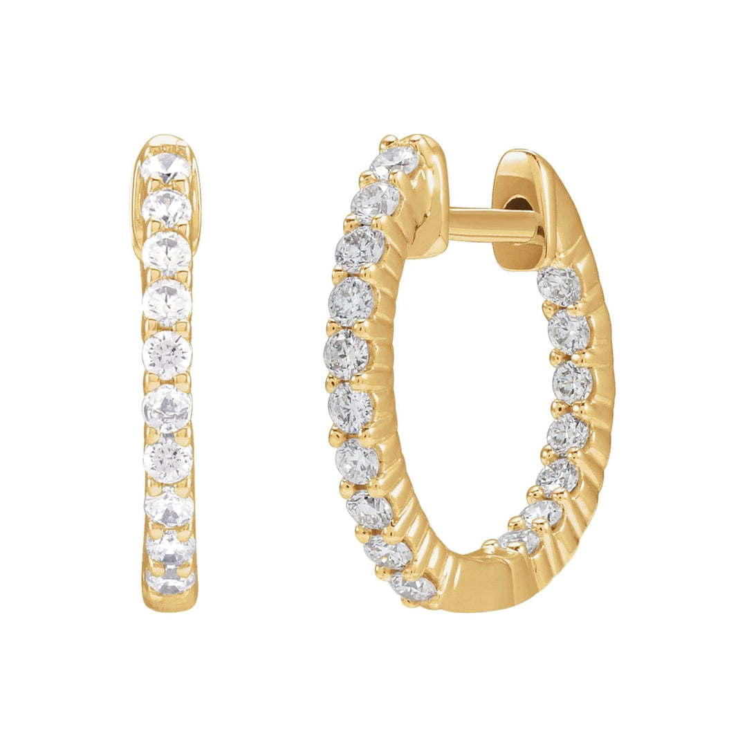 14K Lab Grown Diamond Inside-Outside Hoops-Embark Fine Jewelry