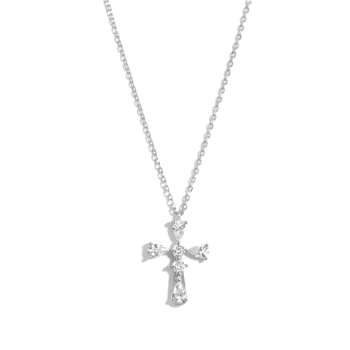 Pear-Cut Cross Necklace-Embark Fine Jewelry