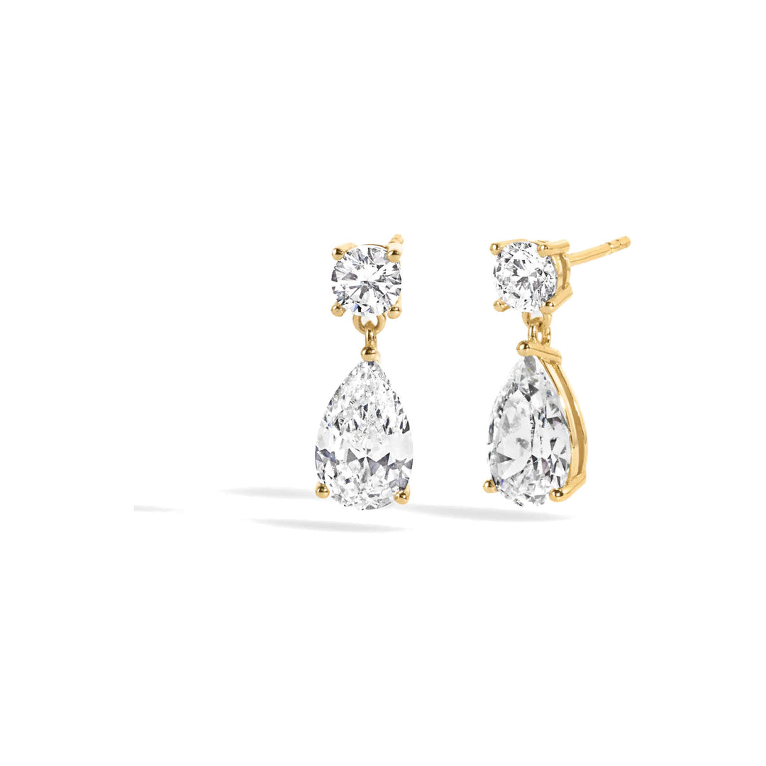 Pear &amp; Round Drop Earrings-Embark Fine Jewelry