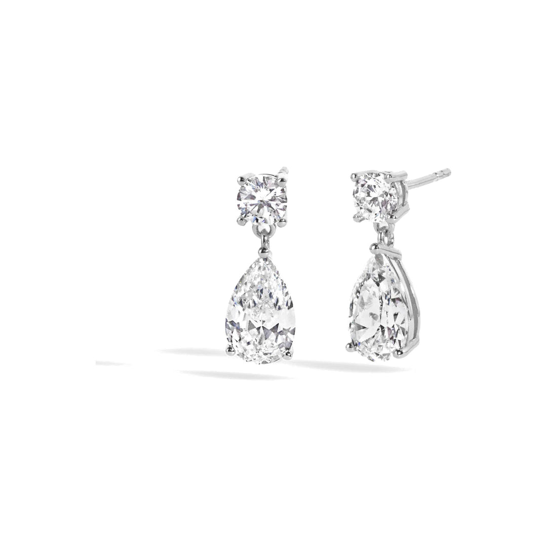 Pear &amp; Round Drop Earrings-Embark Fine Jewelry