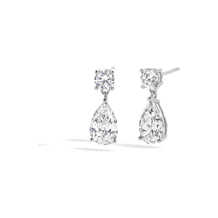 Pear &amp; Round Drop Earrings-Embark Fine Jewelry