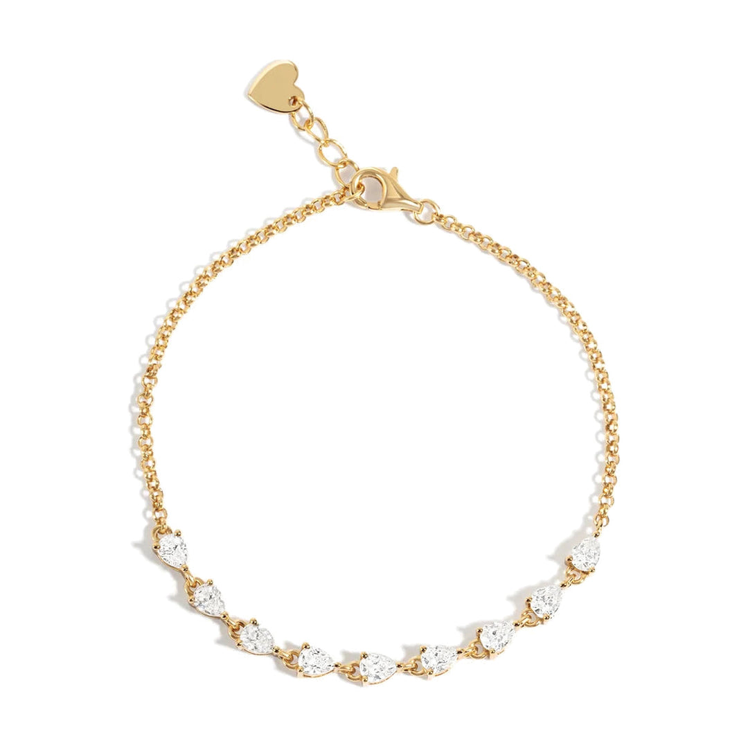 Pear Stone Half Tennis Bracelet-Embark Fine Jewelry