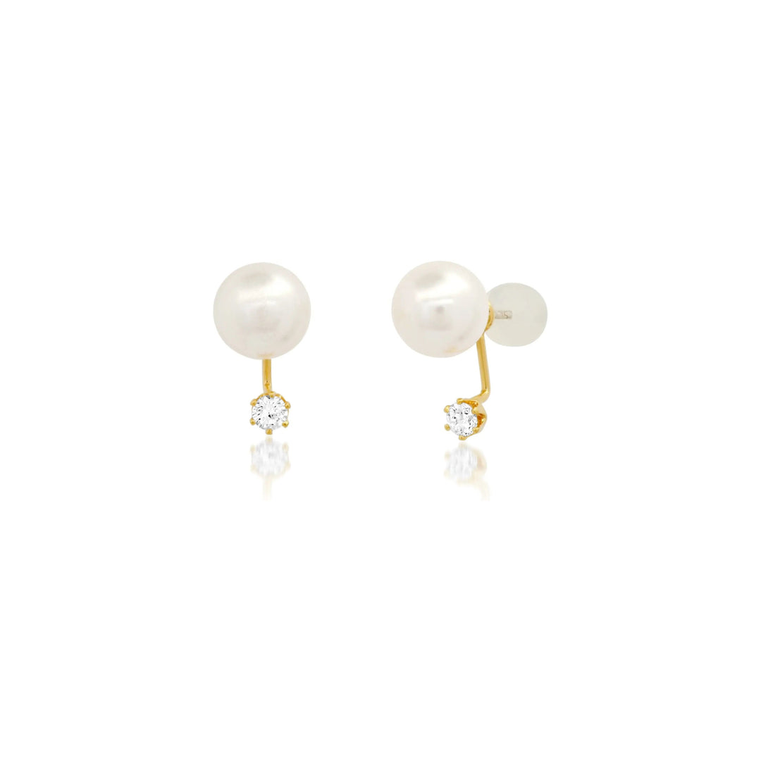 Pearl &amp; CZ J-Studs-Embark Fine Jewelry