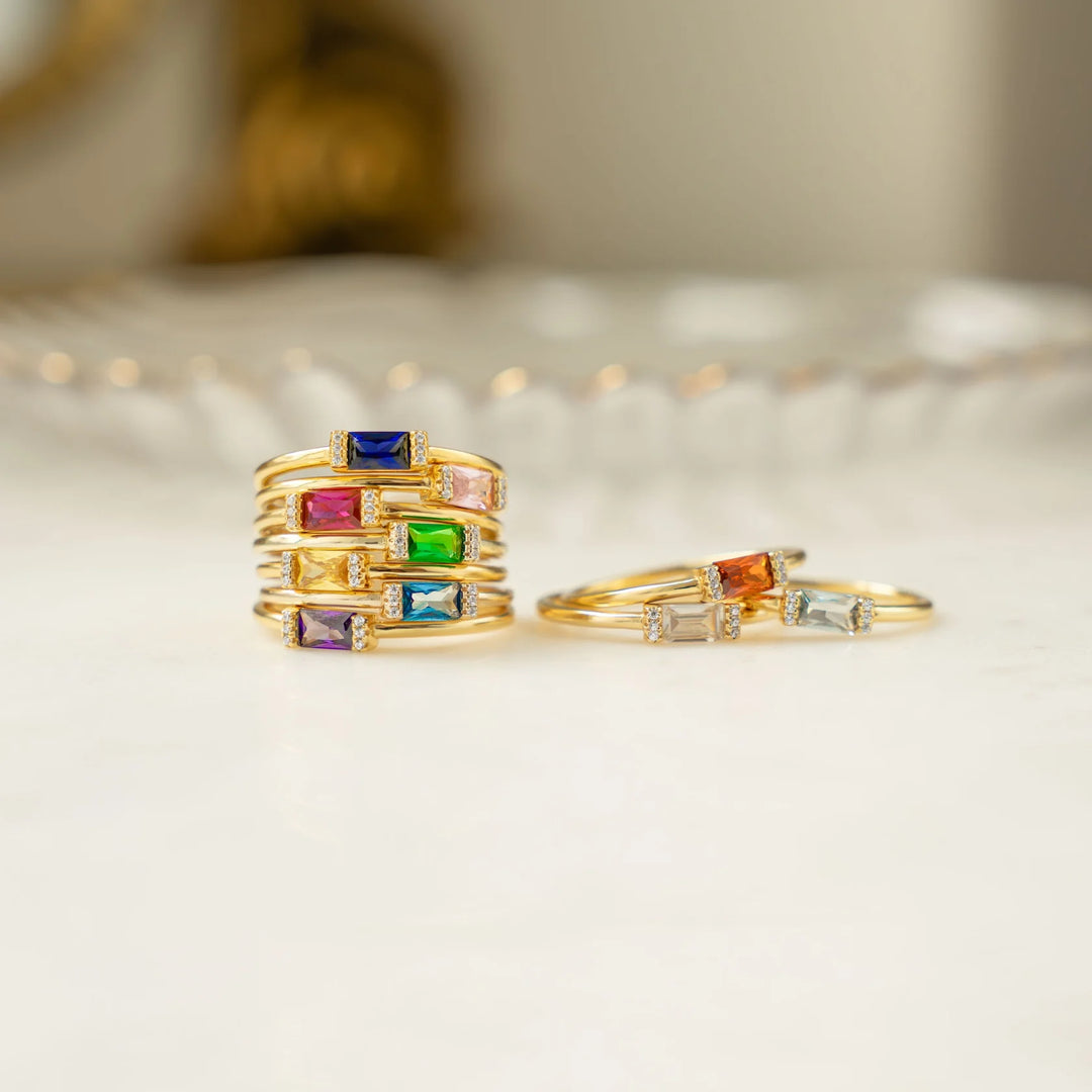 Baguette Birthstone Ring