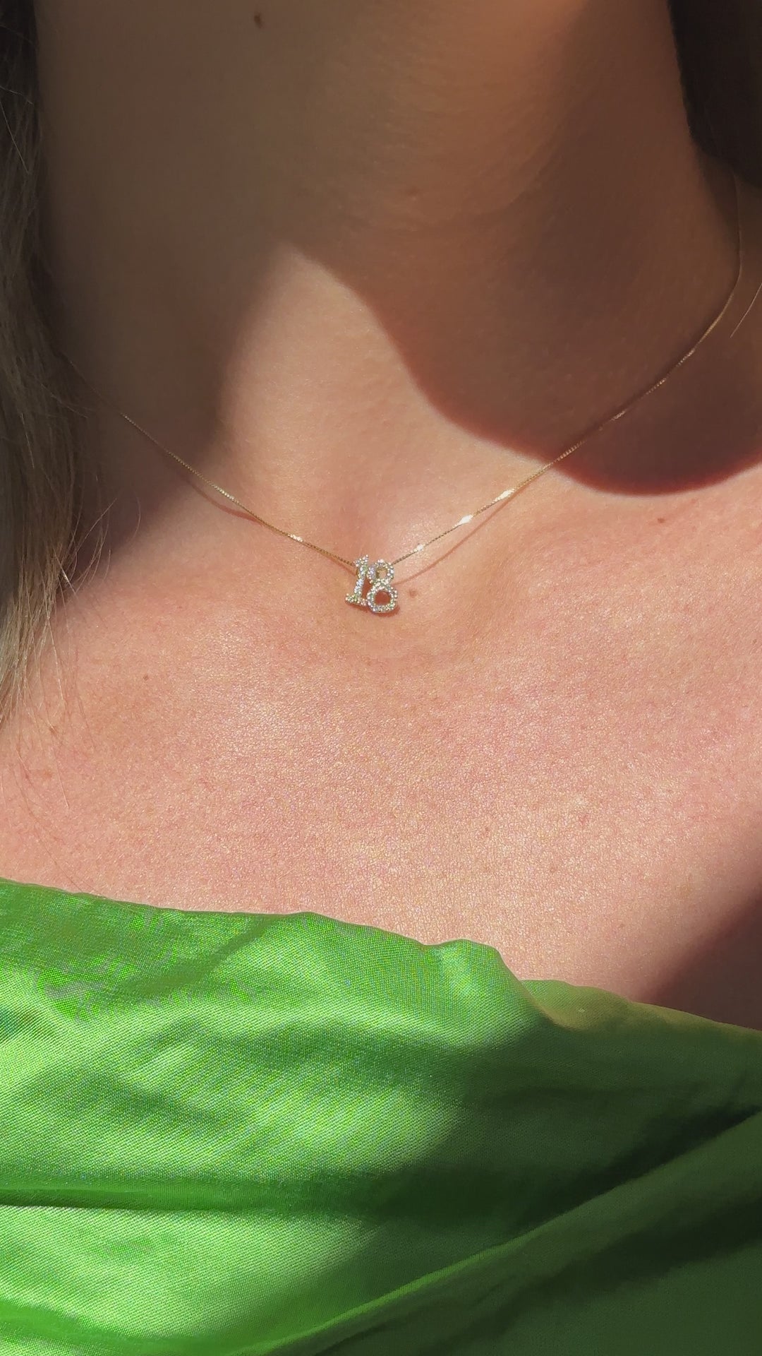 Diamond Number Slide Necklace