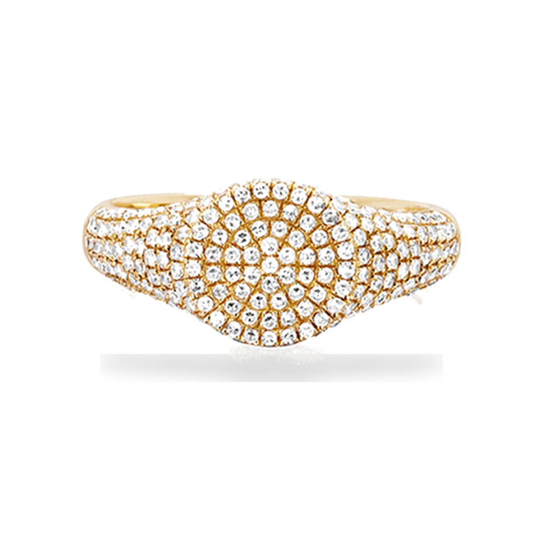 14K Diamond Signet Pinky Ring