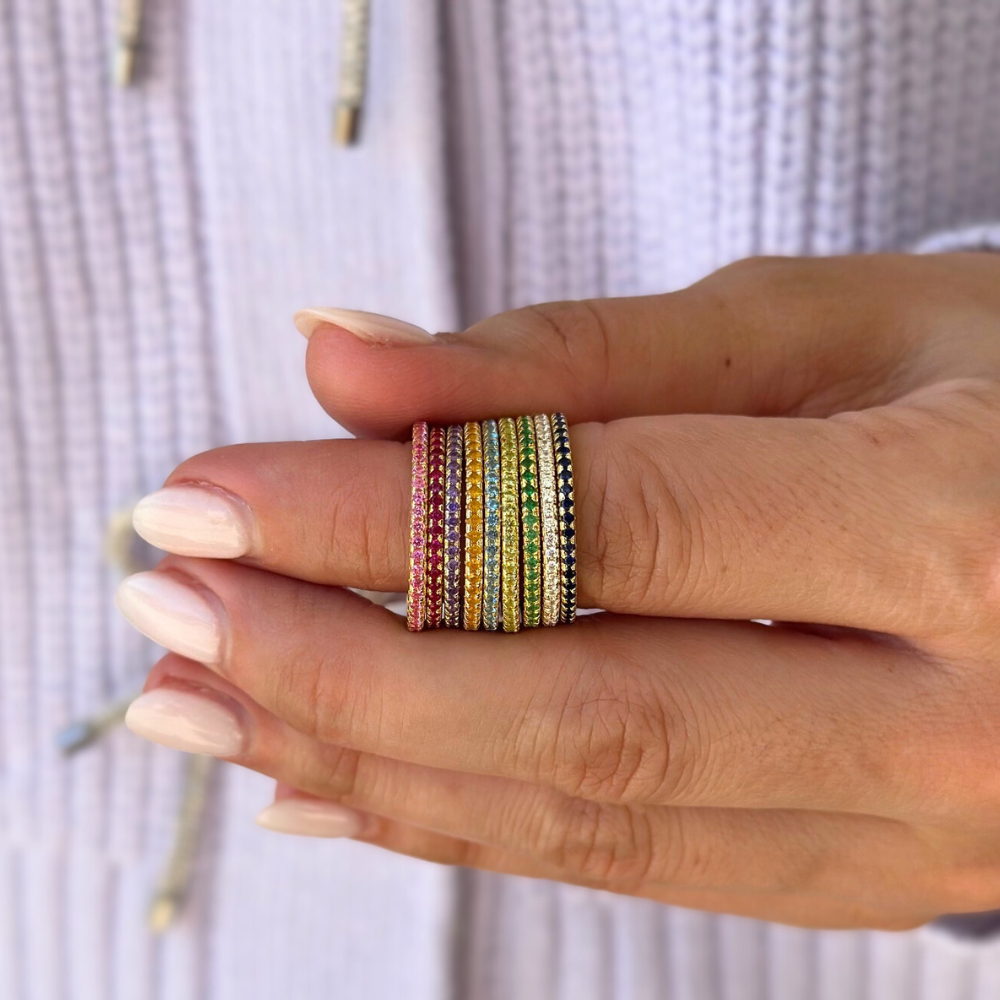 Gold Eternity Birthstone Ring
