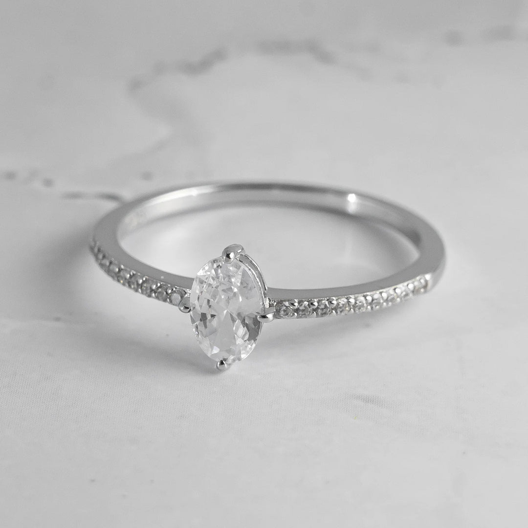 Accented Oval Compass Travel Ring