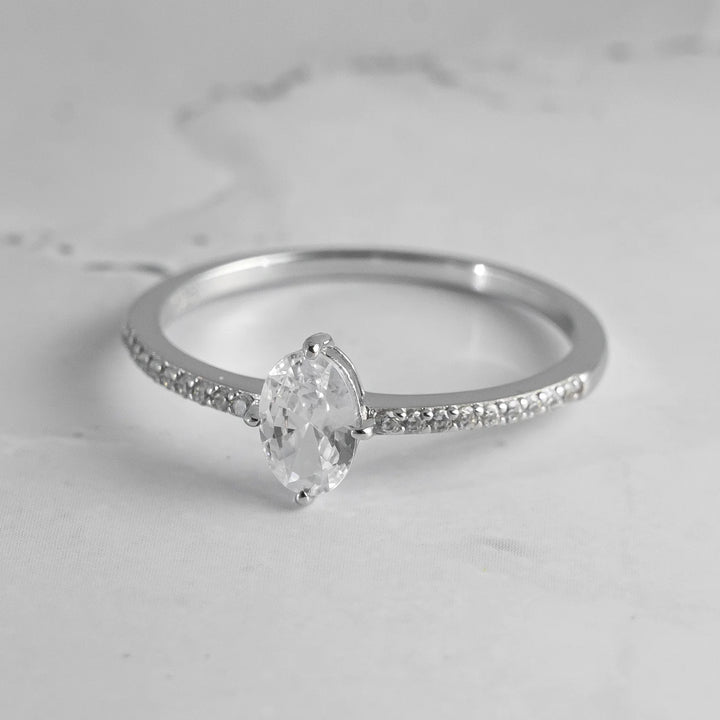 Accented Oval Compass Travel Ring