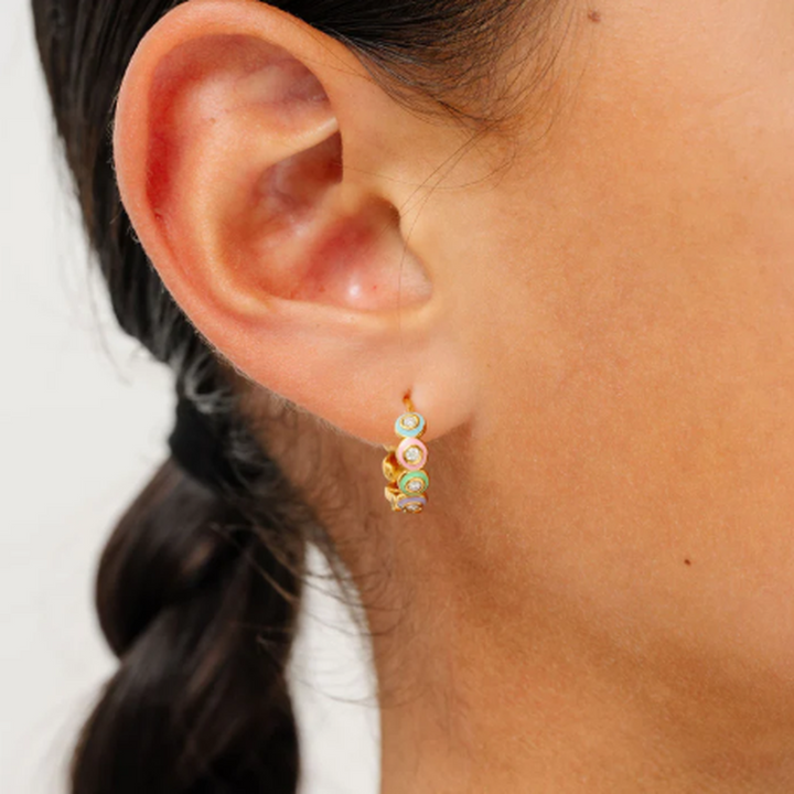 Rainbow Enamel Hoops