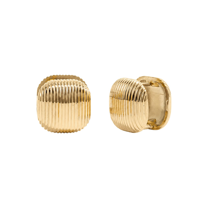 Ribbed Square Statement Earrings-Embark Fine Jewelry