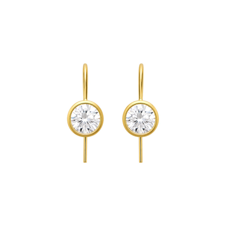 Round Bezel Fishhook Studs-Embark Fine Jewelry
