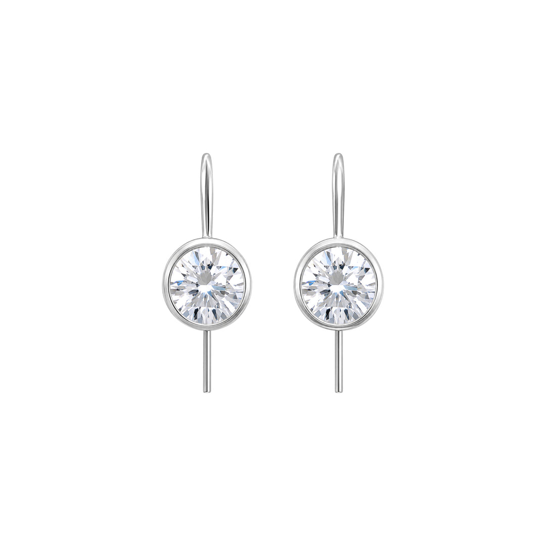 Round Bezel Fishhook Studs-Embark Fine Jewelry