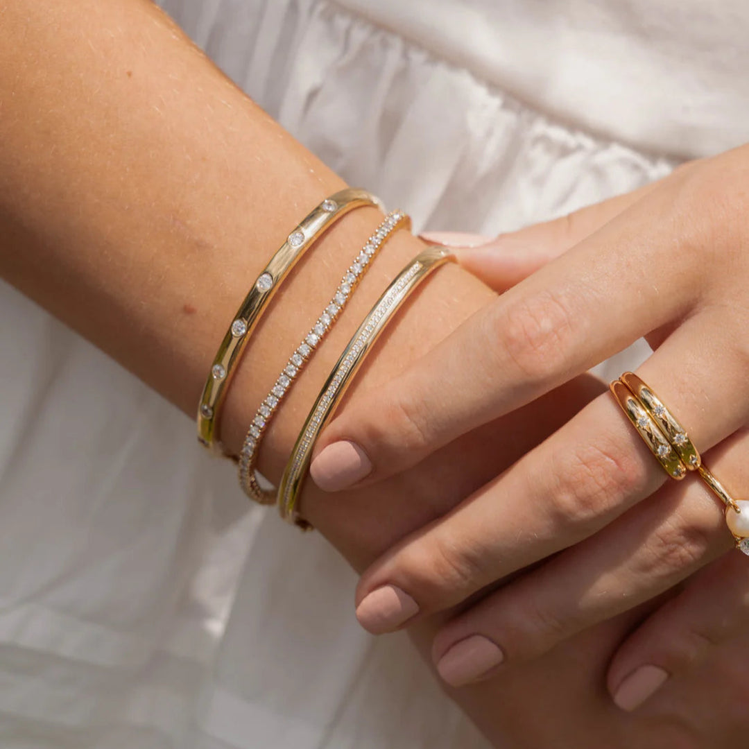 Diamond Inlay Bangle