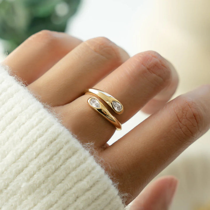 Double Pear Wrap Ring