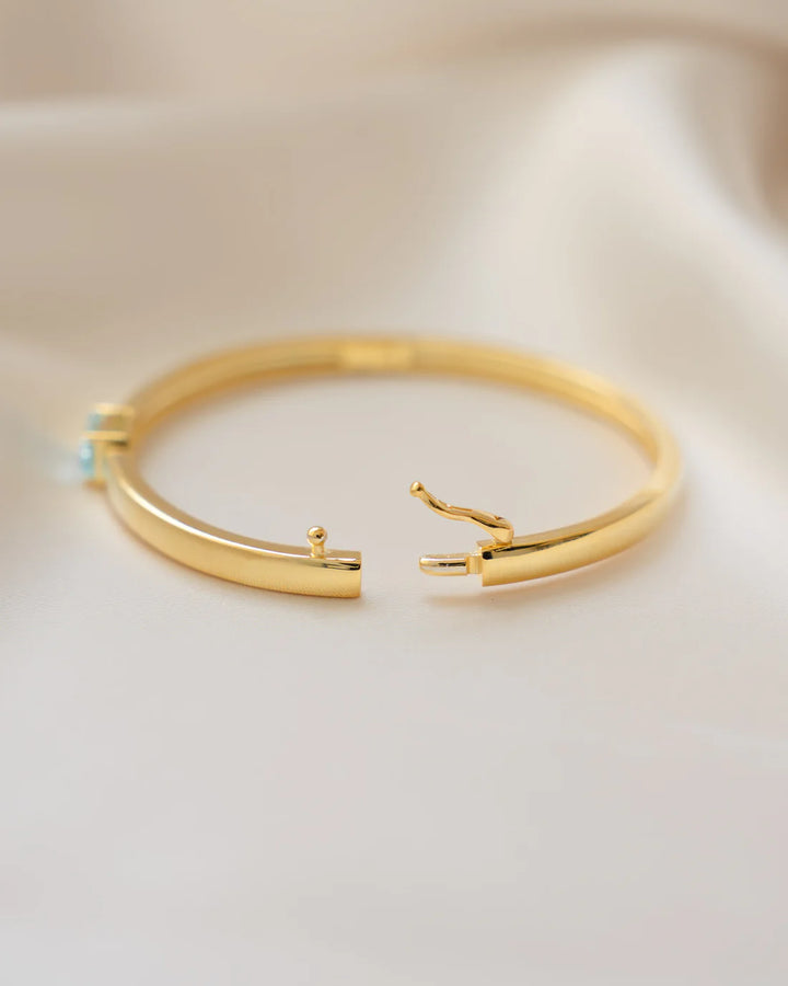 Aquamarine Baguette Bangle