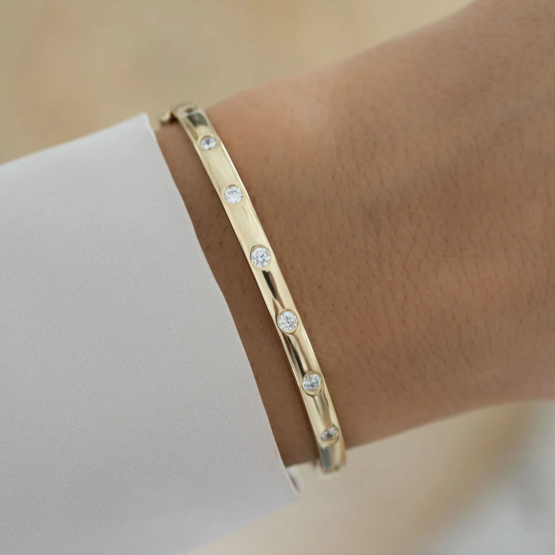 Diamond Inlay Bangle