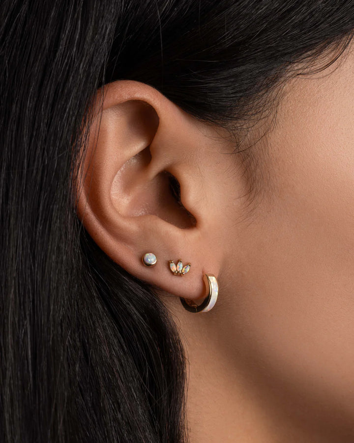 Tiny Opal Petal Stud