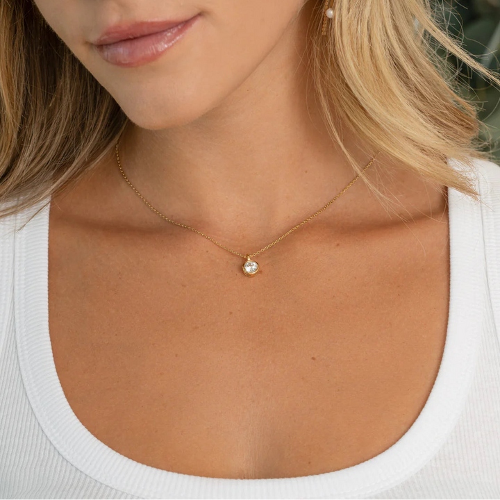 Round Bezel Pendant Necklace