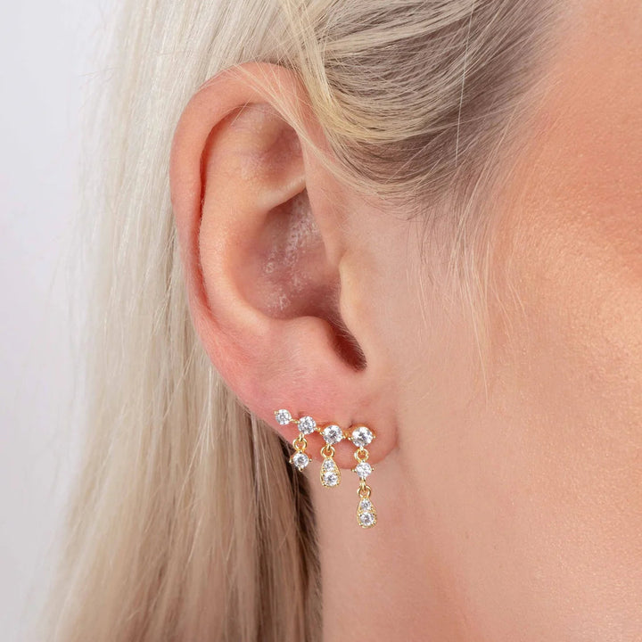 Teardrop Cluster Dangle Earrings