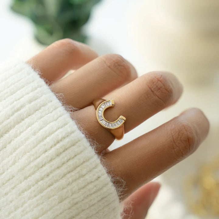 Baguette Horseshoe Ring