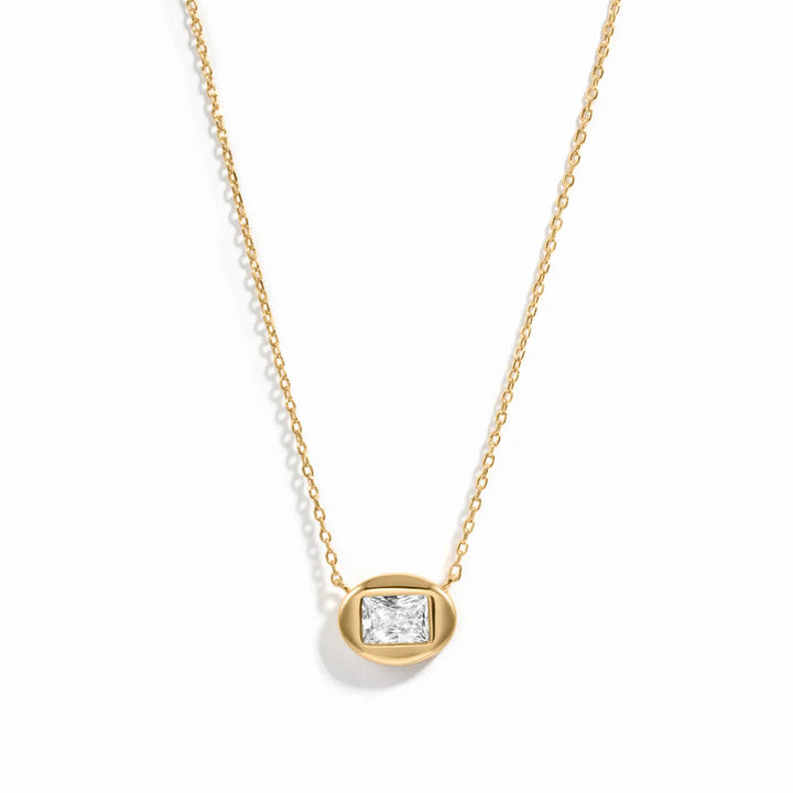 Bubble Bezel Baguette Necklace