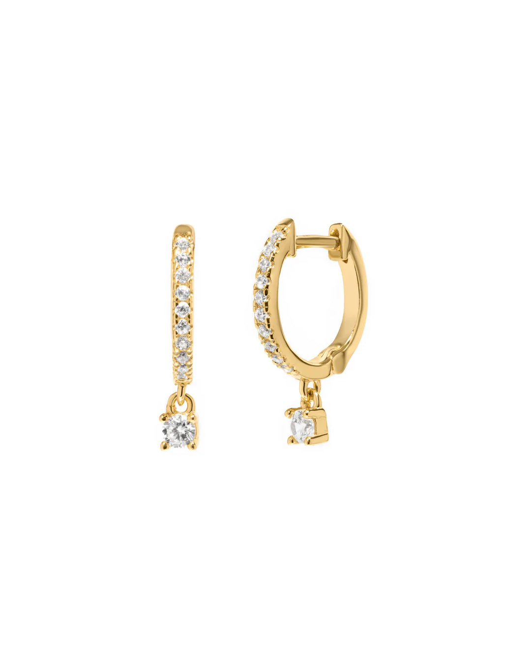 Pave Charm Huggies