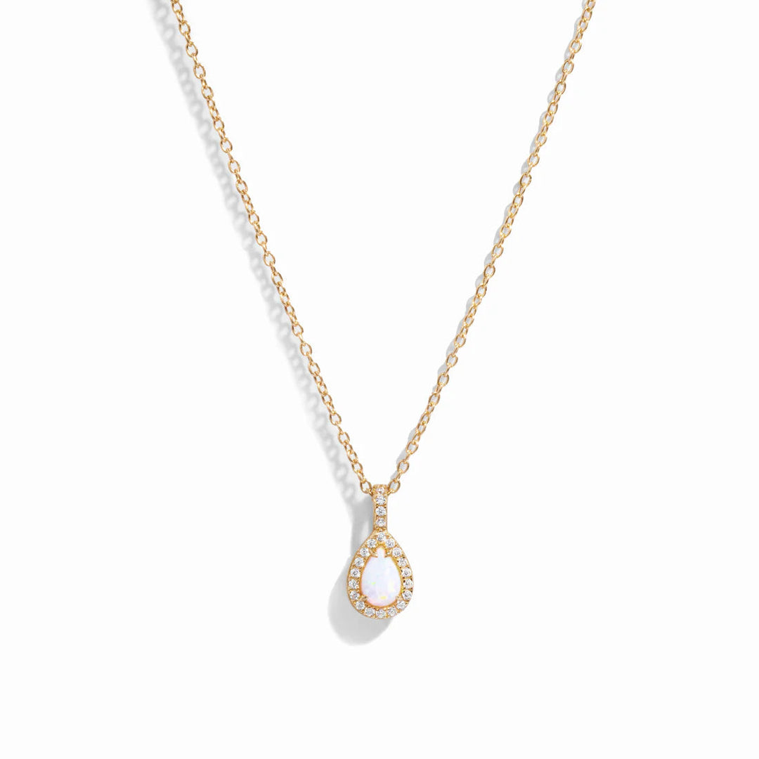 Opal Pear Pendant Necklace