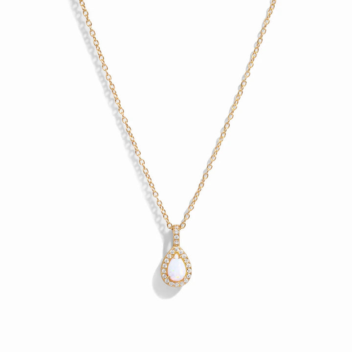Opal Pear Pendant Necklace