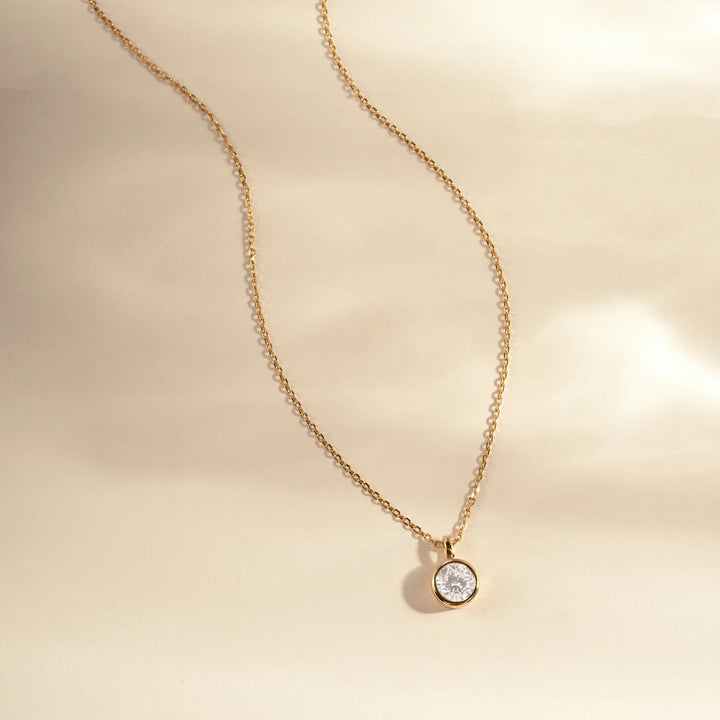 Round Bezel Pendant Necklace