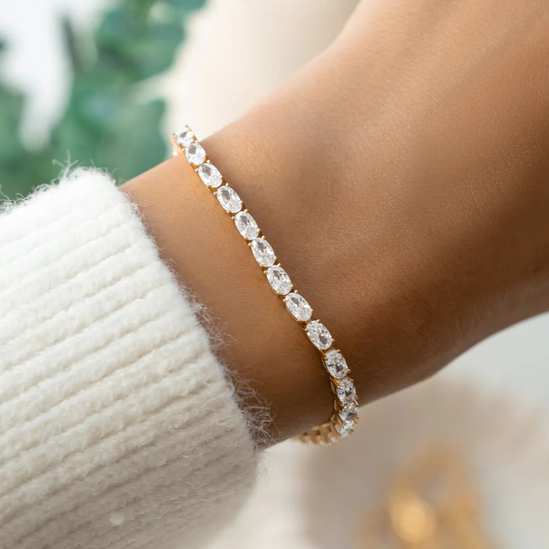 Oval Stone Tennis Bracelet