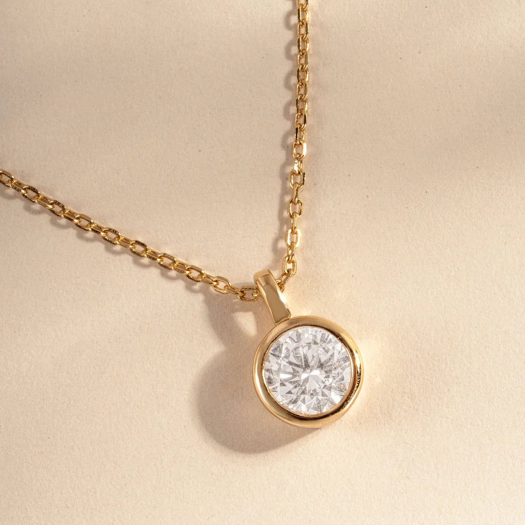 Round Bezel Pendant Necklace