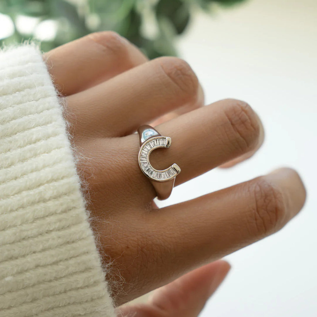 Baguette Horseshoe Ring