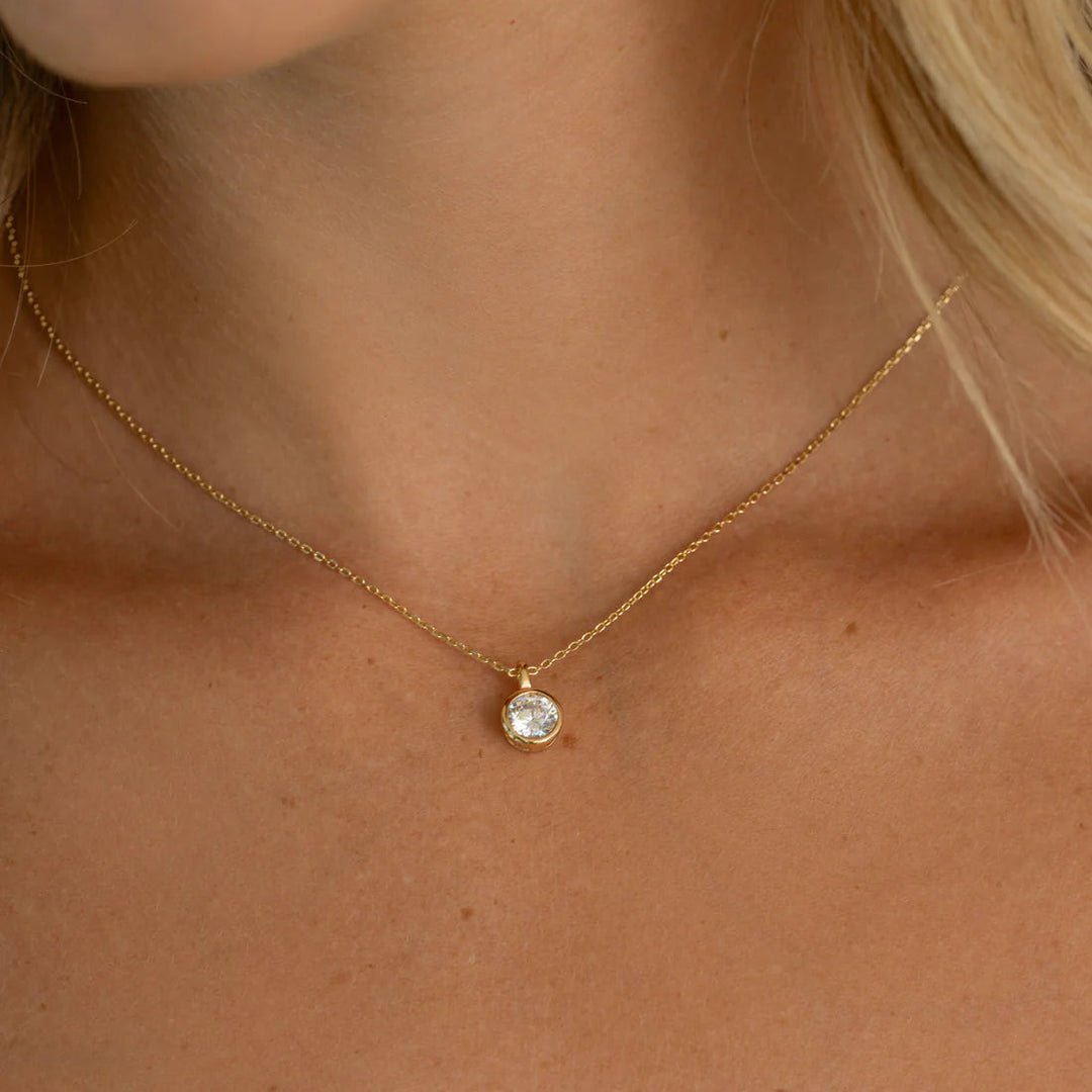 Round Bezel Pendant Necklace