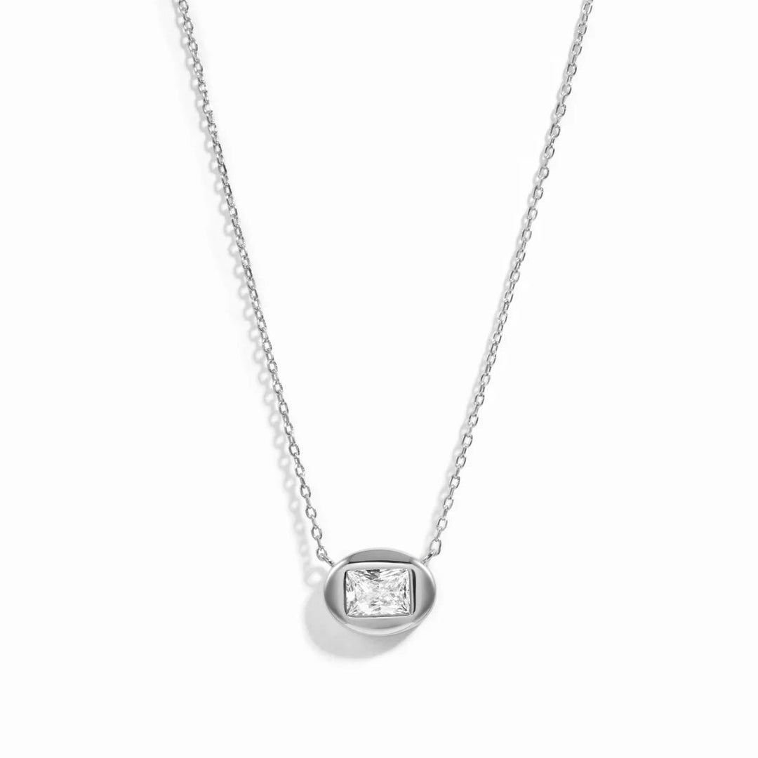 Bubble Bezel Baguette Necklace