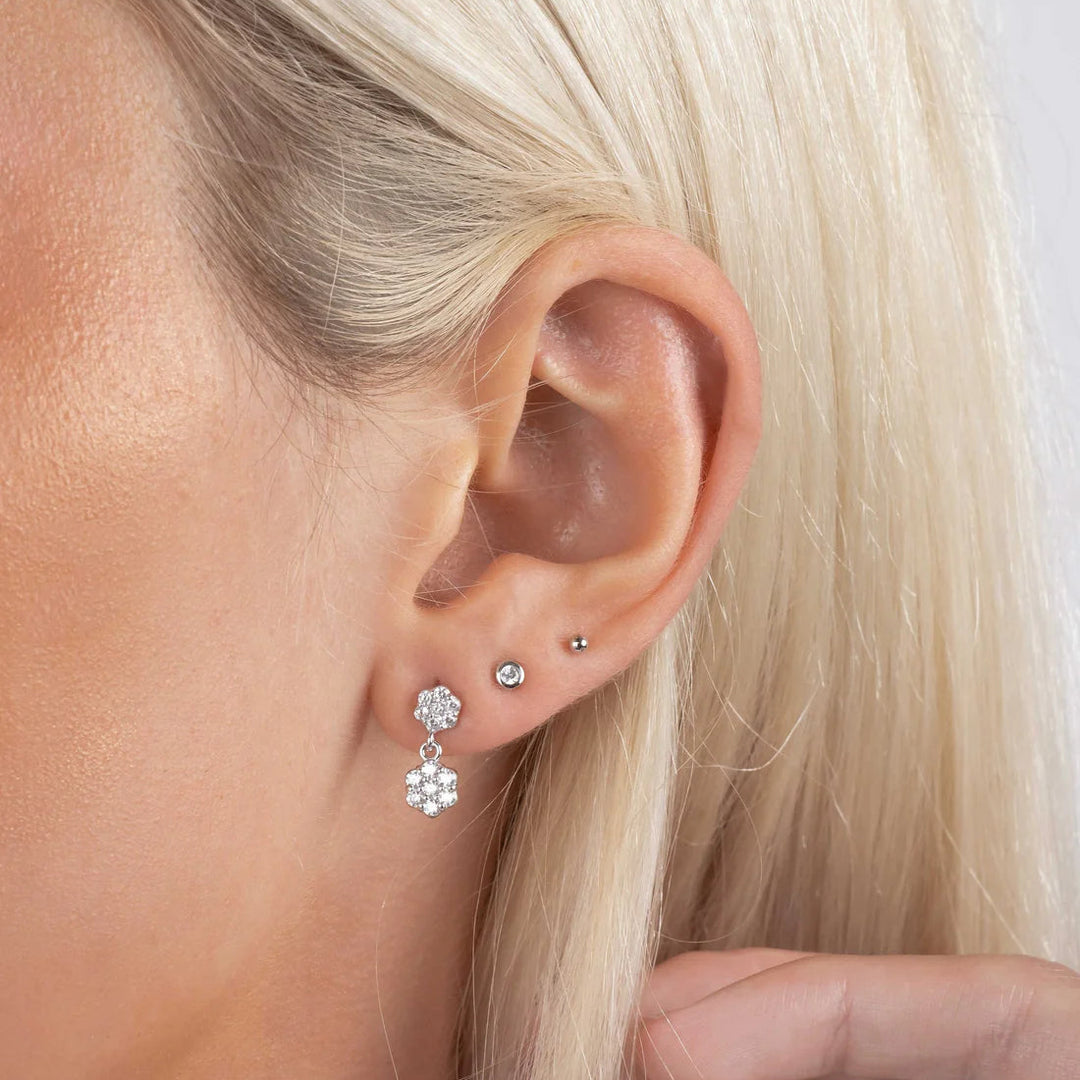 Flower Charm Dangle Earrings