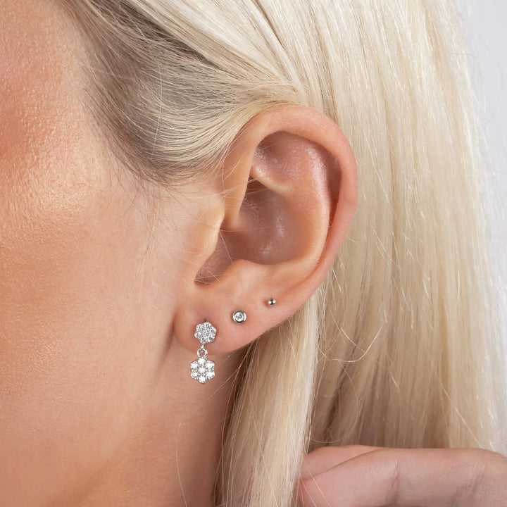 Flower Charm Dangle Earrings