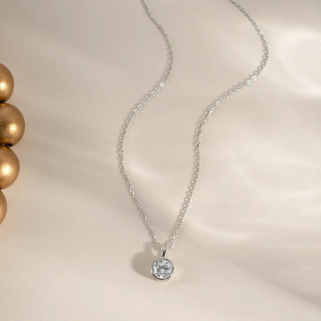 Round Bezel Pendant Necklace