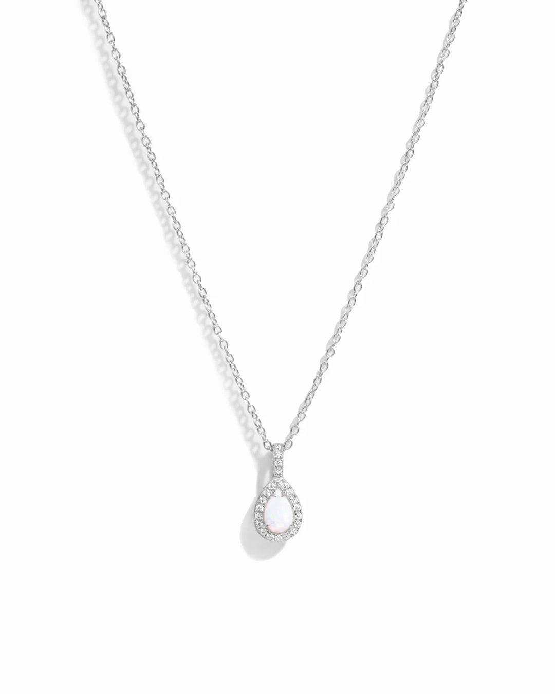 Opal Pear Pendant Necklace