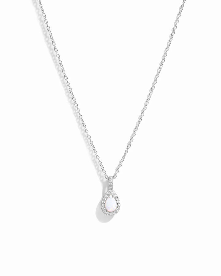 Opal Pear Pendant Necklace