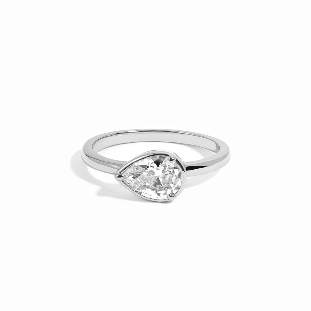East-West Pear Bezel Ring