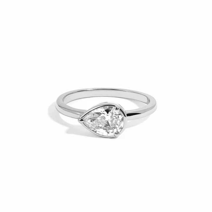 East-West Pear Bezel Ring