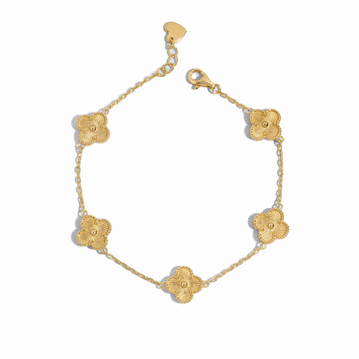 Four Leaf Clover Station Bracelet