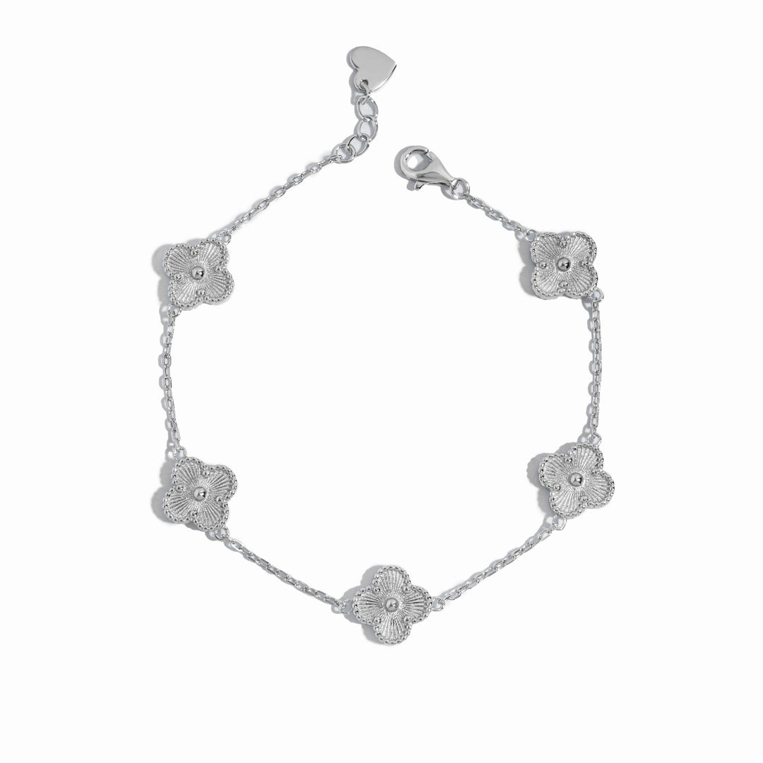 Four Leaf Clover Station Bracelet