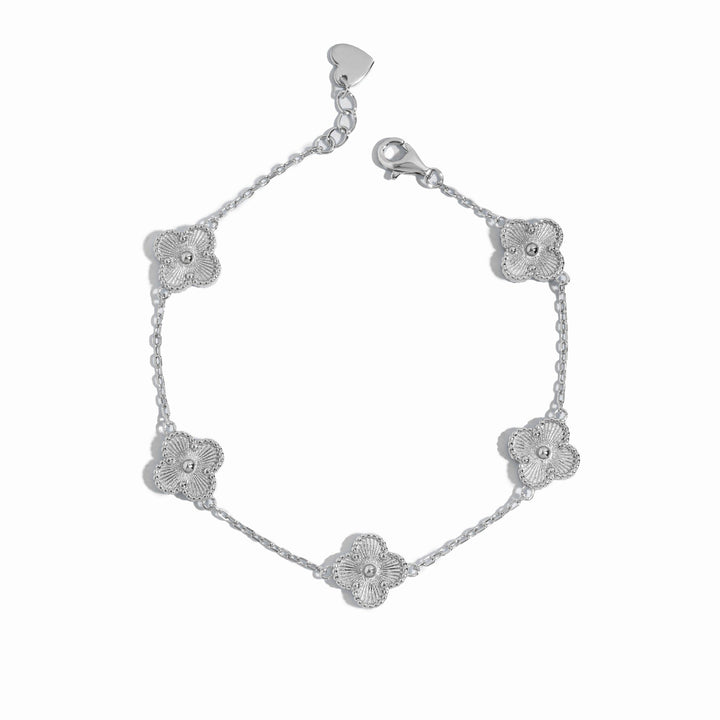 Four Leaf Clover Station Bracelet