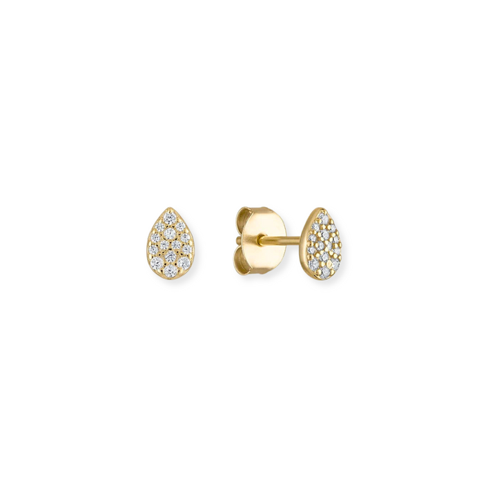 Pave Pear Stud